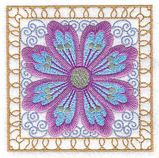 Picture of Purple Flower Design Machine Embroidery Design