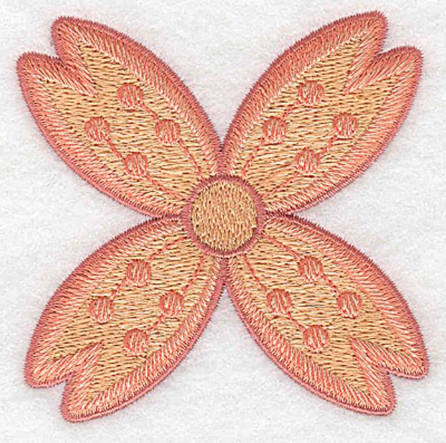 Picture of Orange Flower Machine Embroidery Design
