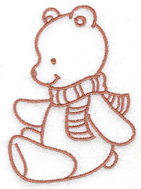 Picture of Bear Wearing Scarf Machine Embroidery Design