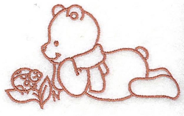 Picture of Bear with ladybug Machine Embroidery Design