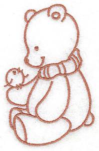 Picture of Bear With Bird Machine Embroidery Design
