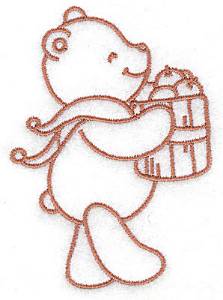 Picture of Bear with Basket Machine Embroidery Design