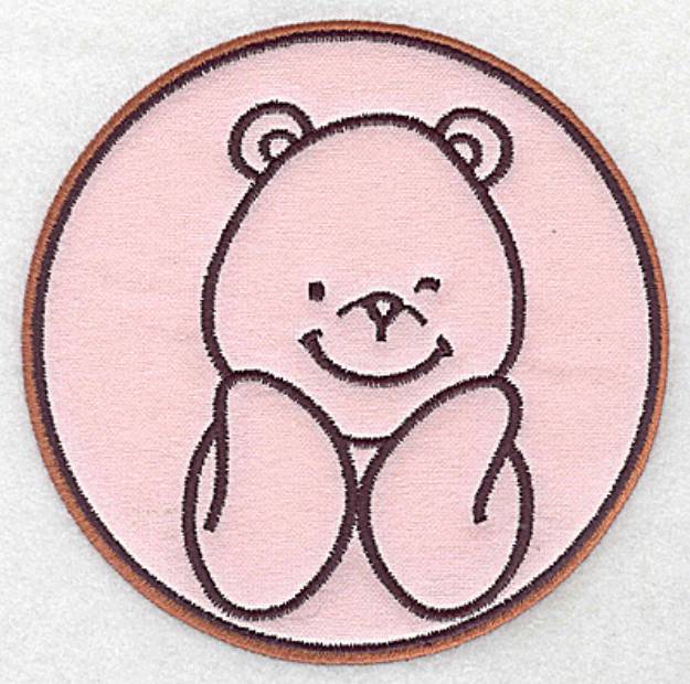 Picture of Bear In Circle Applique Machine Embroidery Design
