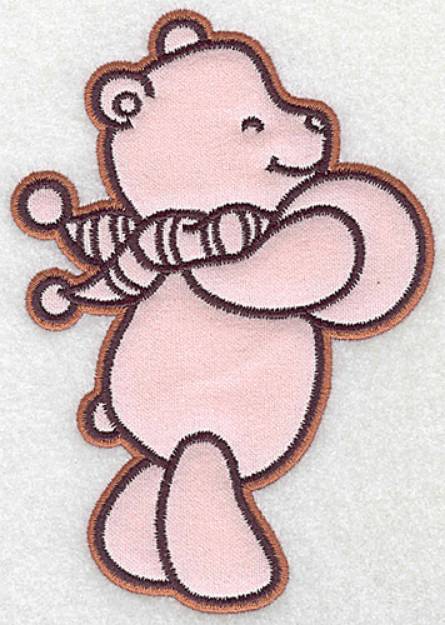 Picture of Bear with Ball Applique Machine Embroidery Design