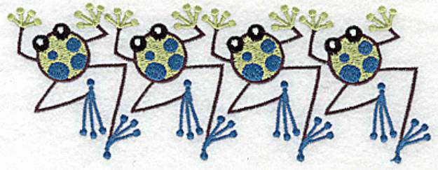Picture of Four Frogs Machine Embroidery Design