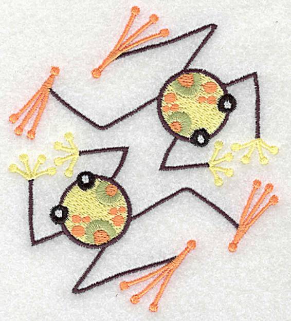 Picture of Two Frogs Machine Embroidery Design