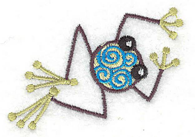 Picture of Swirled Frog Machine Embroidery Design