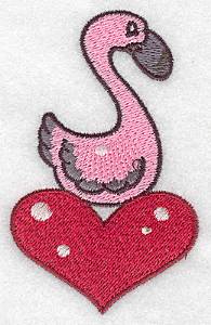 Picture of Flamingo on Heart Machine Embroidery Design