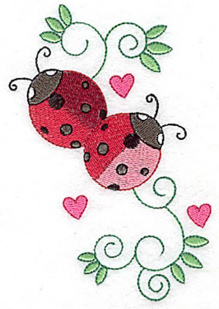 Picture of Ladybugs Swirls Machine Embroidery Design