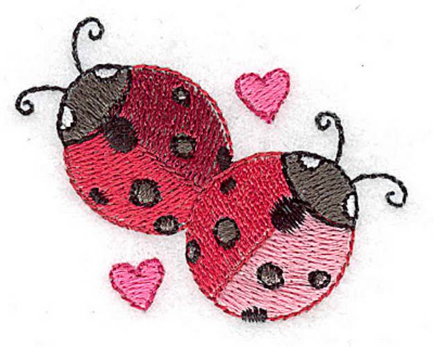 Picture of Two Ladybugs Machine Embroidery Design