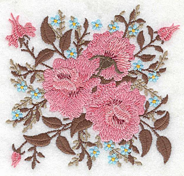 Picture of Roses And Bloosoms Machine Embroidery Design