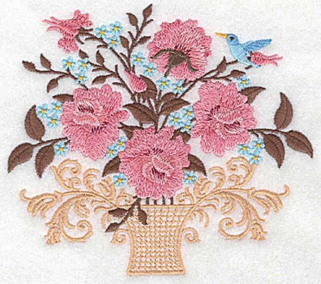 Picture of Vase Of Roses Machine Embroidery Design