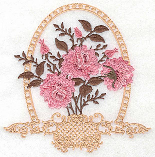 Picture of Framed Roses Machine Embroidery Design
