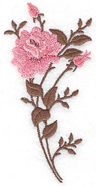 Picture of Single Rose Machine Embroidery Design
