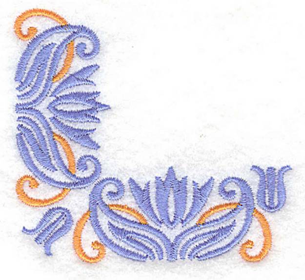 Picture of Floral Corner Design Machine Embroidery Design