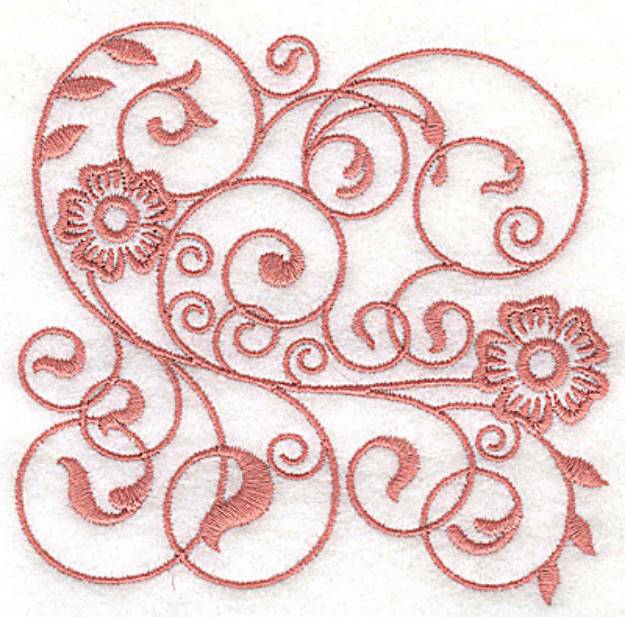 Picture of Floral Scroll Design Machine Embroidery Design