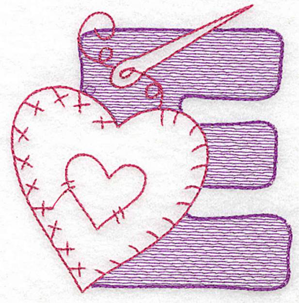 Picture of Sewing Letter E Machine Embroidery Design