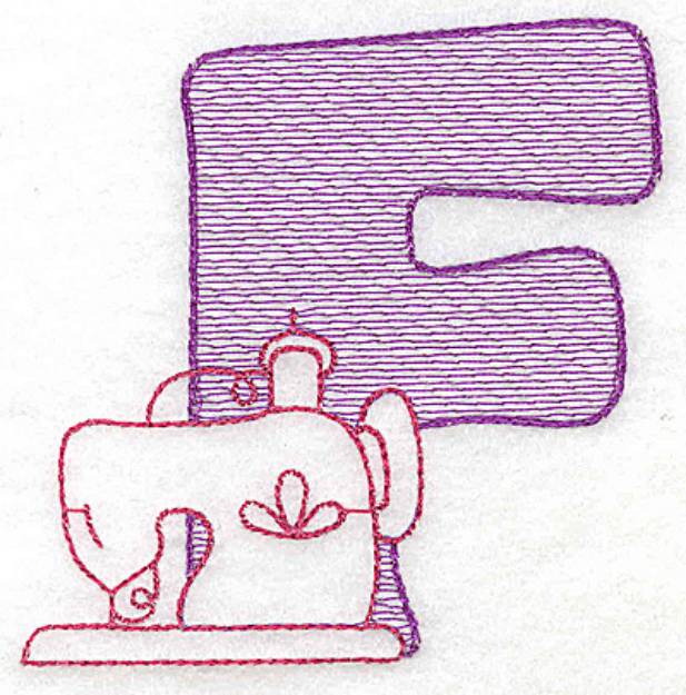 Picture of Sewing Letter F Machine Embroidery Design