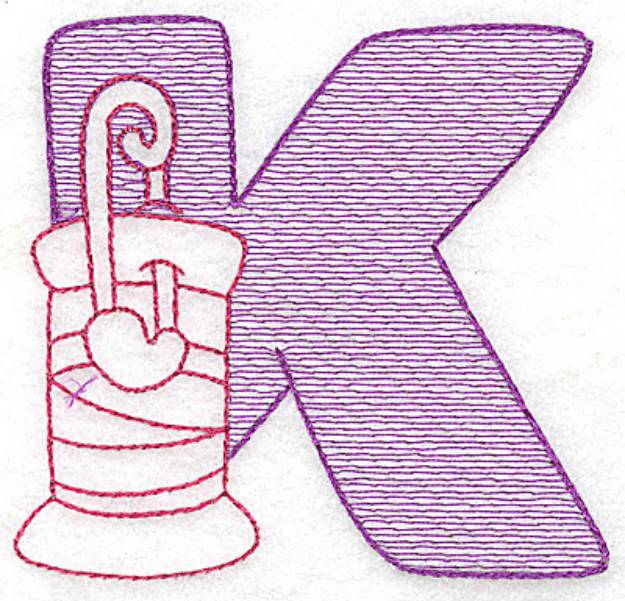 Picture of Sewing Letter K Machine Embroidery Design