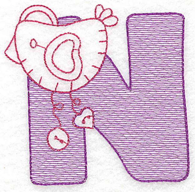 Picture of Sewing Letter N Machine Embroidery Design
