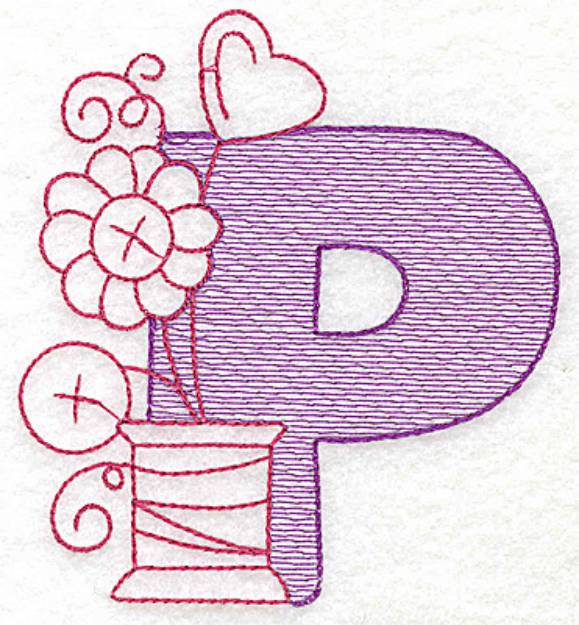 Picture of Sewing Letter P Machine Embroidery Design