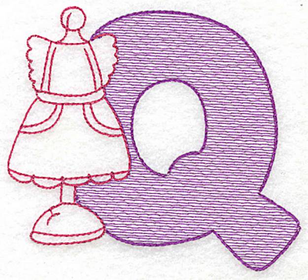 Picture of Sewing Letter Q Machine Embroidery Design