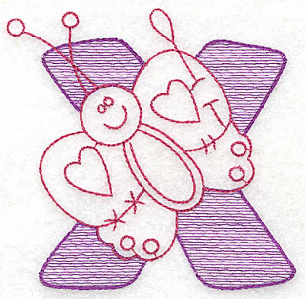 Picture of Sewing Letter X Machine Embroidery Design