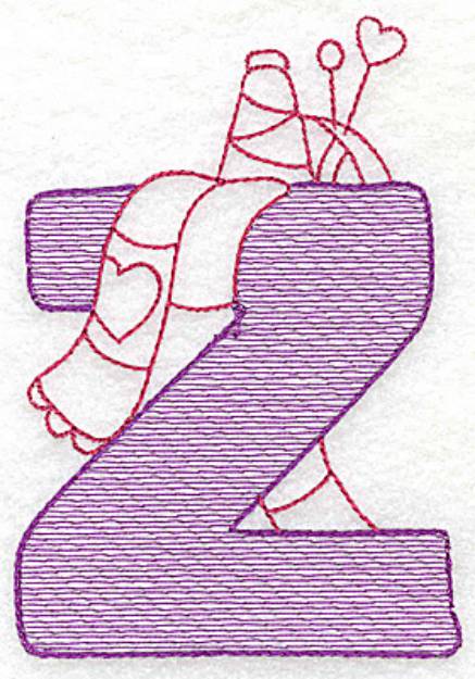 Picture of Sewing Letter Z Machine Embroidery Design
