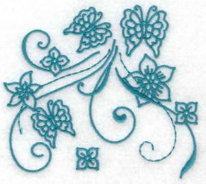 Picture of Butterfly Redwork Machine Embroidery Design