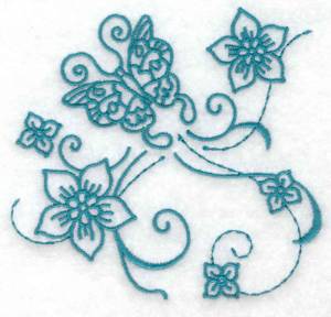 Picture of Butterfly Redwork Design Machine Embroidery Design
