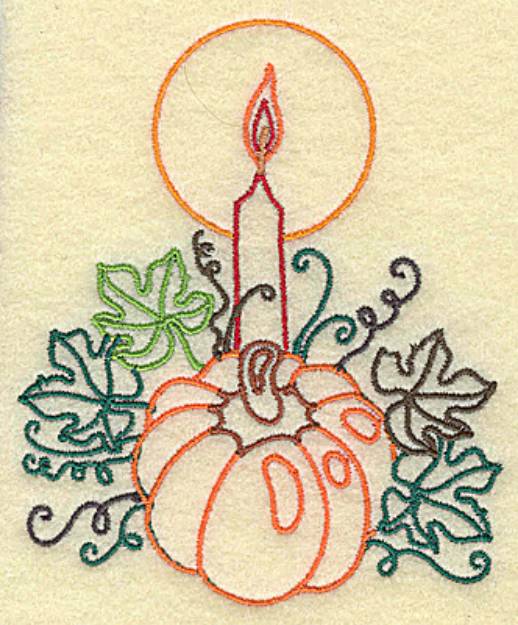 Picture of Pumpkin with Candle small Machine Embroidery Design
