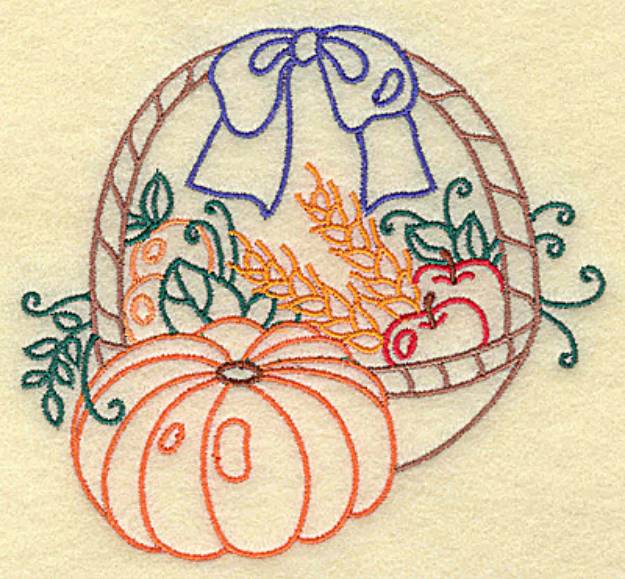 Picture of Fruit Basket  Outline Machine Embroidery Design