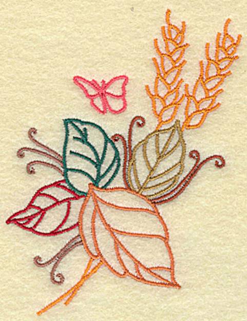 Picture of Wheat and Leaves Machine Embroidery Design