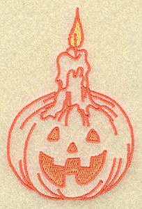 Picture of Pumpkin with Candle Machine Embroidery Design