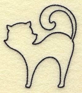 Picture of Black Cat Outline Machine Embroidery Design