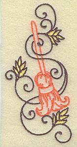 Picture of Witch Broom & Swirls Machine Embroidery Design