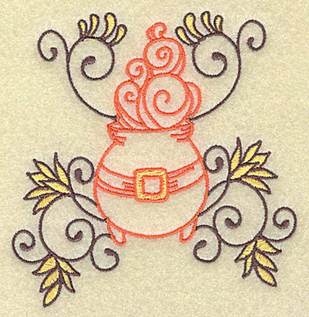 Picture of Cauldron with Swirls Machine Embroidery Design
