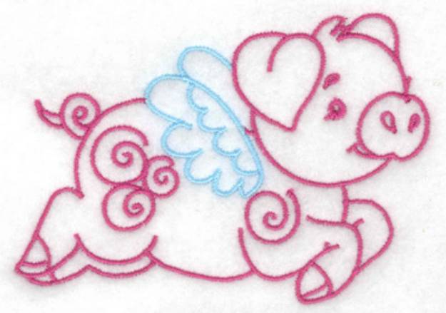 Picture of Flying Pig Machine Embroidery Design