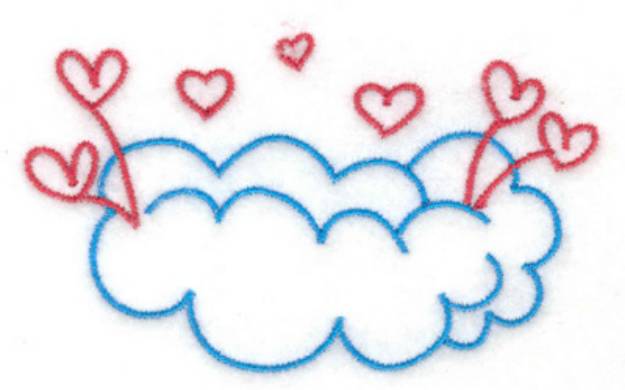 Picture of Cloud with Hearts Machine Embroidery Design