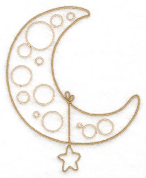 Picture of Moon and Star Machine Embroidery Design