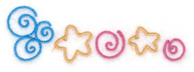 Picture of Stars and Swirls Border Machine Embroidery Design