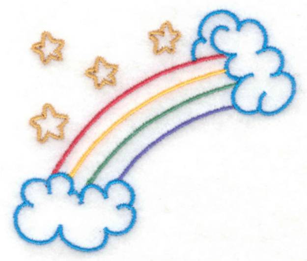 Picture of Rainbow and Stars Machine Embroidery Design