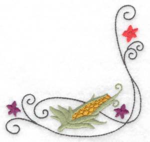 Picture of Ear Of Corn Corner Machine Embroidery Design