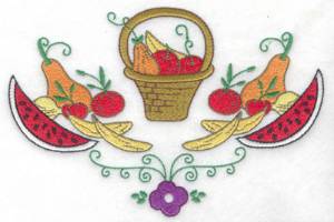 Picture of Basket & Fruit Design Machine Embroidery Design