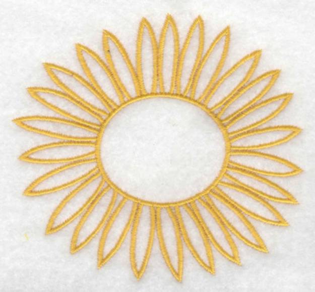 Picture of Sunflower Outline Machine Embroidery Design