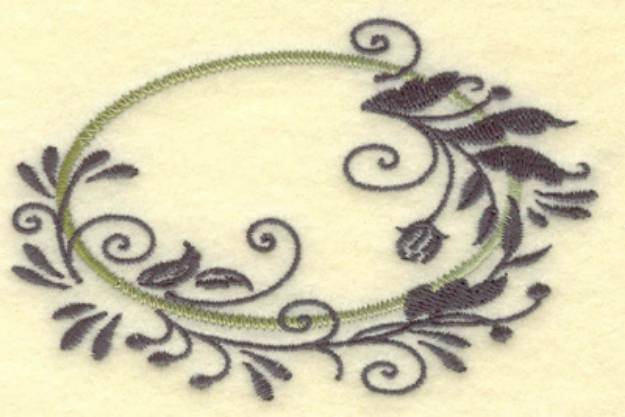 Picture of Oval Vine Frame E Machine Embroidery Design