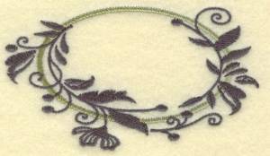 Picture of Oval Vine Frame F Machine Embroidery Design