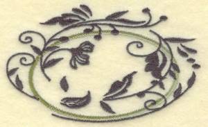 Picture of Oval Vine Frame H Machine Embroidery Design