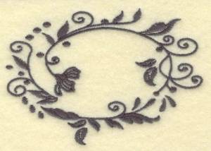 Picture of Oval Vines B Machine Embroidery Design