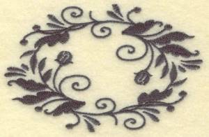 Picture of Oval Vines E Machine Embroidery Design